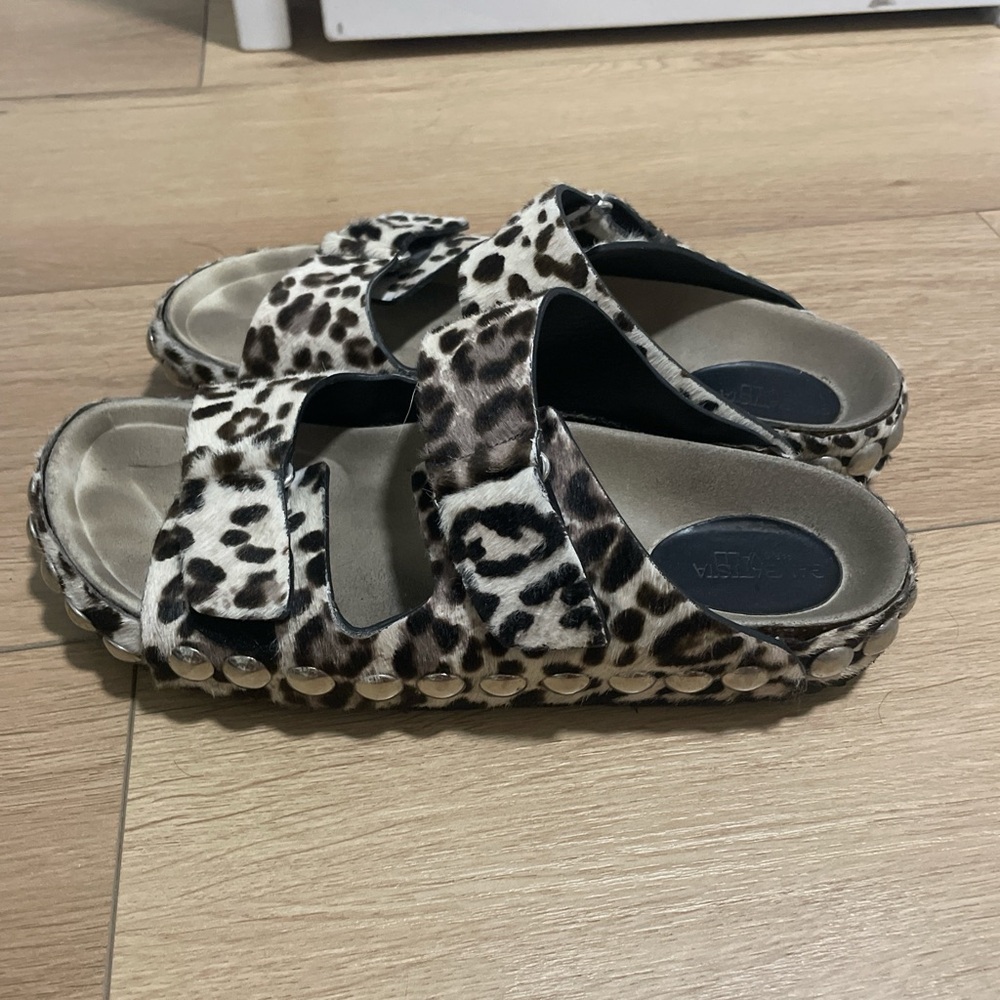 Giambattista Valli Leopard Print Studded Sandals